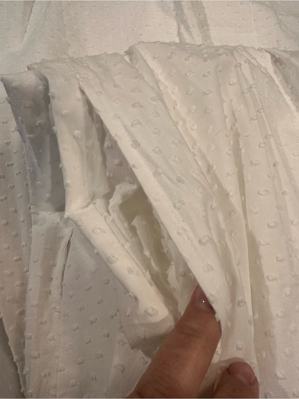 NATIONAL Vintage Deadstock Women's Small V-Neck White Cotton Swiss Dot Nightgown - Picture 10 of 12